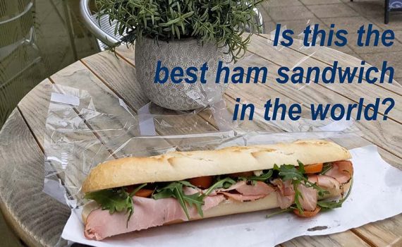 The Italian One - a fresh ham sandwich in a half baguette